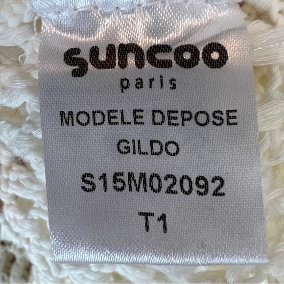 Suncoo Ivory Long Sleeve Zip Up Knit Sweater Cardigan Size T1= Small (328) - Picture 11 of 11